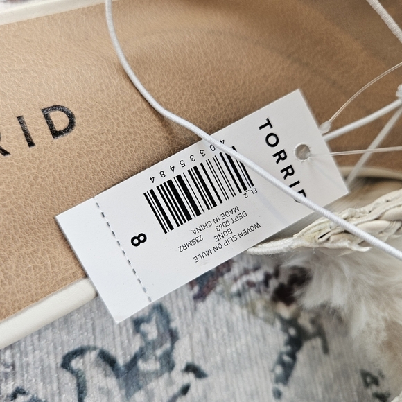 Torrid Woven Slip On Mule Bone BNWT Women US 8 WW 40335484 - Picture 4 of 7